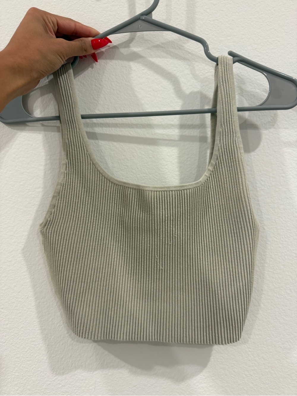 Ribbed Square Neck crop tank top- aritzia